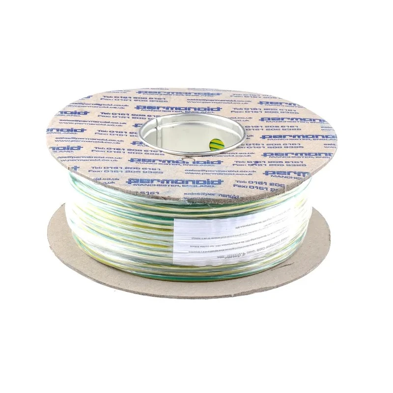 RS PRO Green, Yellow 4 mm² Tri-Rated Hook Up Wire, 12 AWG, 52/0.3 mm Core Strands, 100 m, Polyvinyl Chloride Jacket 811-1445