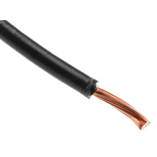 RS PRO Black 4 mm² Tri-Rated Hook Up Wire, 12 AWG, 52/0.3 mm Strands, 100 m, Polyvinyl Chloride 811-1442