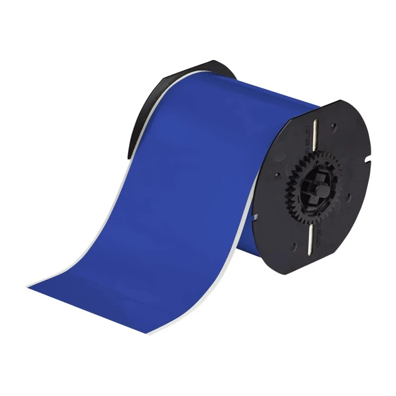 Brady Blue Black Print Label Roll 101.6 mm Width Vinyl Film 30.5 m Length B30C-4000-595-BL