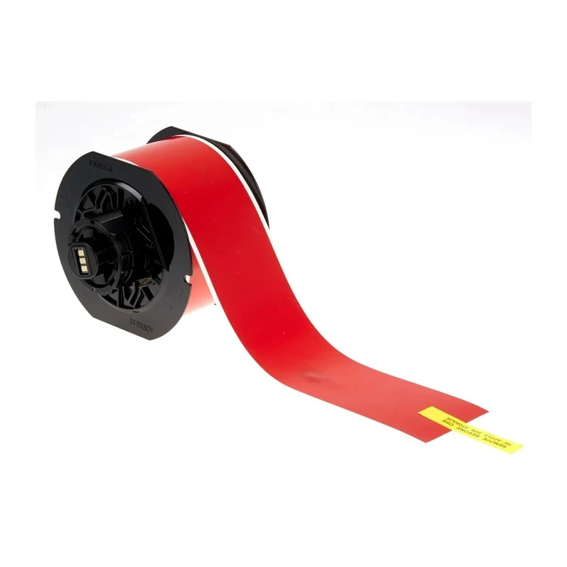 Brady Red Vinly Print Label Roll, 57 mm Width, 266 mm Length, Non-Laminated, Compatible with BBP & S B30C-2250-7569-RD