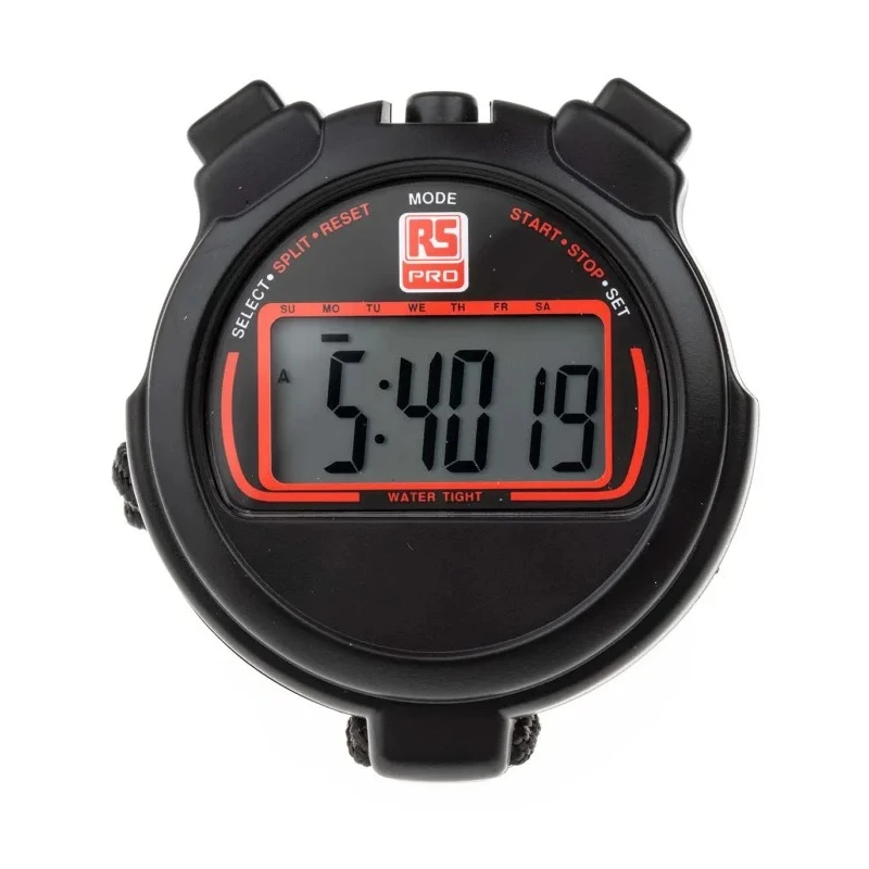 EA Combs Black Digital Stopwatch 24h Hours 40min Minutes 2s Seconds Backlight 811-1814