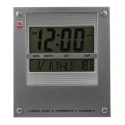 RS PRO Silver Radio Controlled Digital Wall Clock with Built-in Thermometer 811-1820