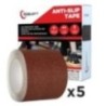 Robustt Anti Skid/AntiSlip 5mtr x 100mm Brown Fall Resistant With PET Material And Solvent Acrylic Adhesive Tape (Pack Of 5)