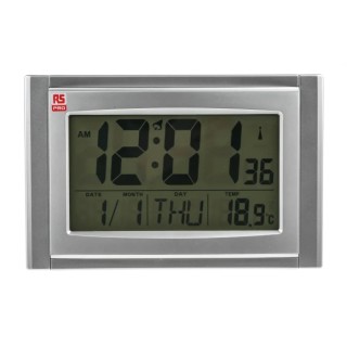 RS PRO Radio Controlled Digital Clock Table, Wall 811-1827