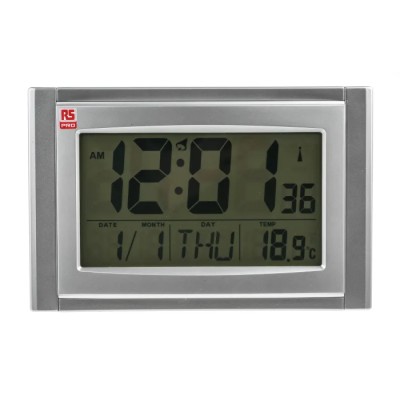 RS PRO Radio Controlled Digital Clock Table, Wall 811-1827