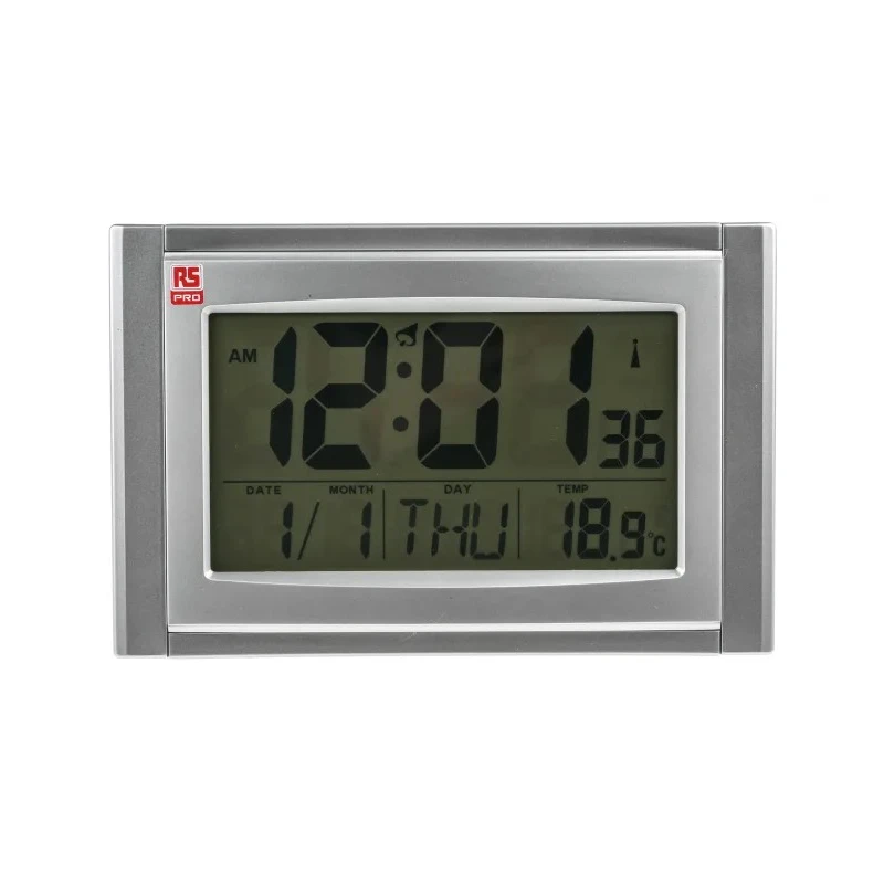 RS PRO Radio Controlled Digital Clock Table, Wall 811-1827