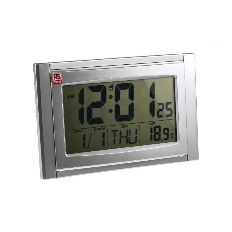 RS PRO Radio Controlled Digital Clock Table, Wall 811-1827
