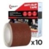Robustt Anti Skid/AntiSlip 5mtr x 100mm Brown Fall Resistant With PET Material And Solvent Acrylic Adhesive Tape (Pack Of 10)