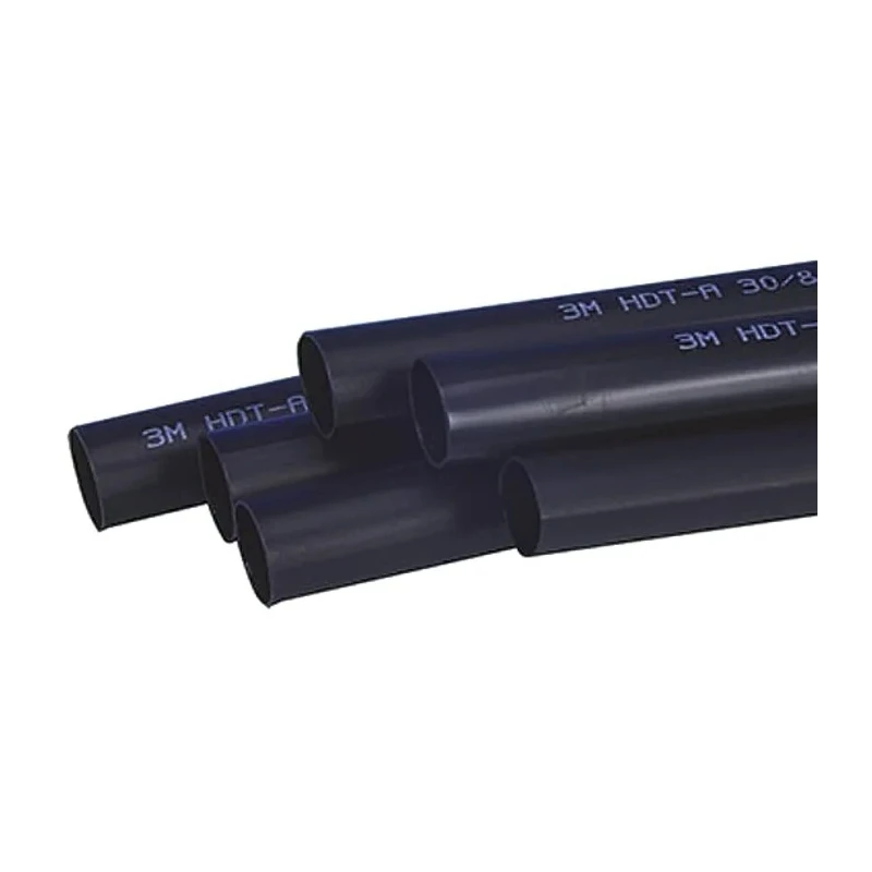 3M Halogen Free Heat Shrink Tubing Black 38 mm Sleeve Diameter x 1m Length 4:1 Shrink Ratio Polyolefin HDT-A TE100037460