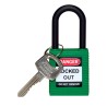Brady Green Nylon Lockout Safety Padlock 6.35 mm Shackle Diameter Model 813597