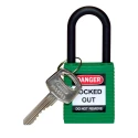 Brady Green Nylon Lockout Safety Padlock 6.35 mm Shackle Diameter Model 813597
