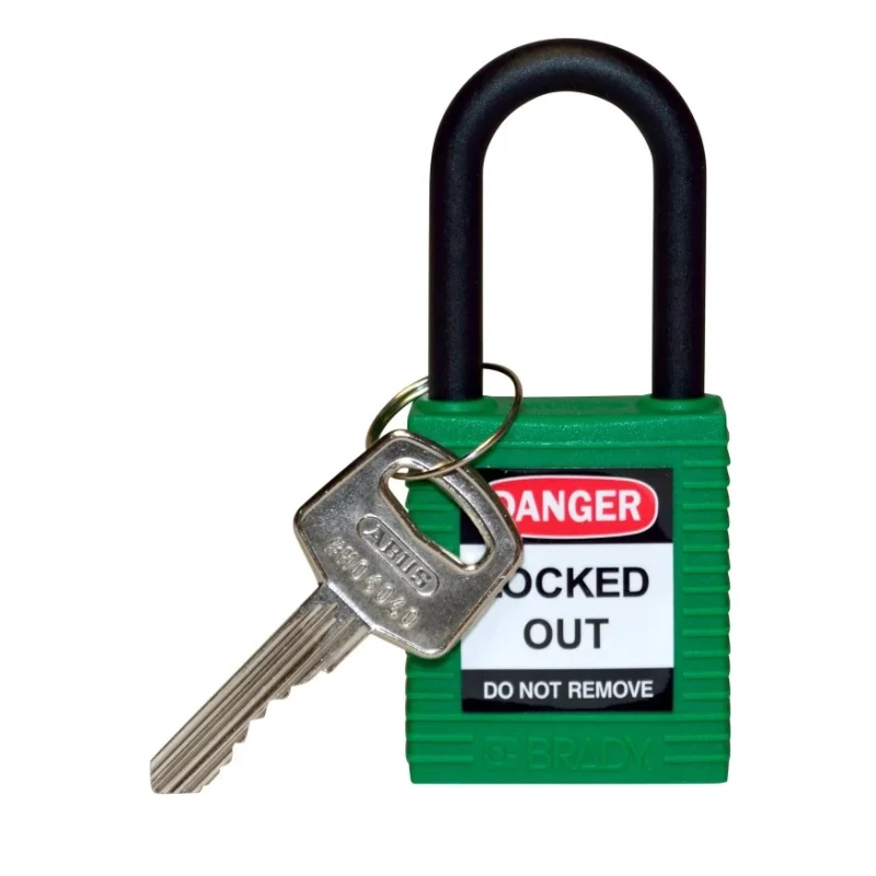 Brady Green Nylon Lockout Safety Padlock 6.35 mm Shackle Diameter Model 813597