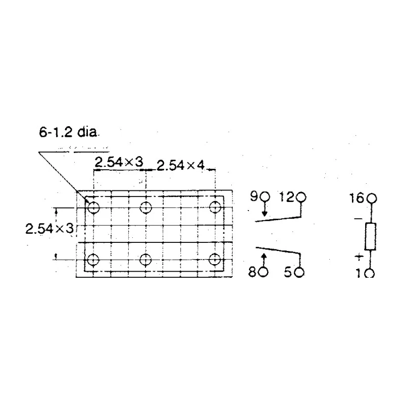 Panasonic PCB Power Relay 12V DC Coil 5A Switching Current DPST DSP2AL212D