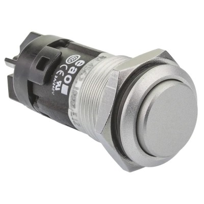 EAO 82 Series Push Button Switch Momentary Panel Mount 16 mm Cutout SPDT IP65 IP67 240 V AC 230 V AC 82-4562.1000