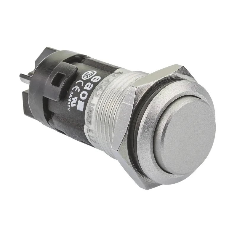 EAO 82 Series Push Button Switch Momentary Panel Mount 16 mm Cutout SPDT IP65 IP67 240 V AC 230 V AC 82-4562.1000