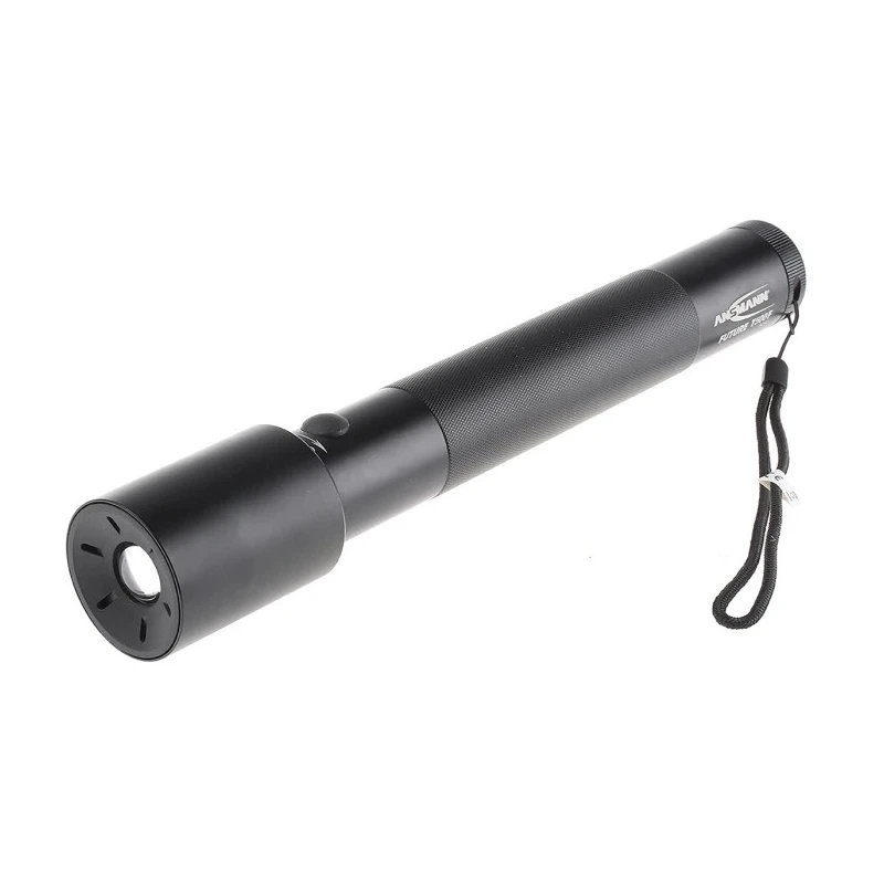 Ansmann Rechargeable LED Torch Black Aluminium Housing 970 lm Luminous Flux 3 Mono D Batteries 318 mm Length 1600-0060-520