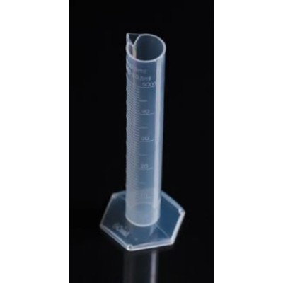 RS PRO Polypropylene Measuring Cylinder 50ml with Blue Graduations 170mm Length 178-0241