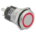 EAO Illuminated Momentary Panel Mount Push Button Switch, 16 mm Cutout, SPDT, Red LED, IP65 IP67, 12 V DC AC, 3A 82-4551.1113