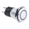 EAO Illuminated Momentary Panel Mount Push Button Switch, 16 mm Cutout, SPDT, Red LED, IP65 IP67, 12 V DC AC, 3A 82-4551.1113