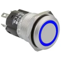 EAO 82 Series Illuminated Momentary Push Button Switch Panel Mount, 16 mm Cutout, SPDT, Blue LED, IP65/IP67, 12 82-4551.1123