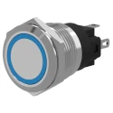 EAO 82 Series Illuminated Momentary Push Button Switch Panel Mount, 16 mm Cutout, SPDT, Blue LED, IP65/IP67, 12 82-4551.1123