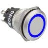 EAO 82 Series Illuminated Push Button Switch, Momentary, Panel Mount, 19 mm Cutout, SPDT, Blue LED, IP65, IP67 82-5551.1126
