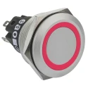 EAO 82 Series Illuminated Push Button Switch, Momentary, Panel Mount, 22.3 mm Cutout, SPDT, Red LED, IP65 82-6551.1113