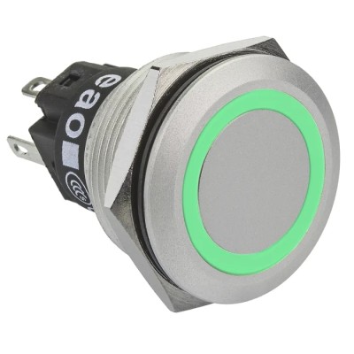 EAO 82 Series Illuminated Momentary Push Button Switch Panel Mount SPDT Green LED IP65 IP67 240 V 250 V 82-6551.1133