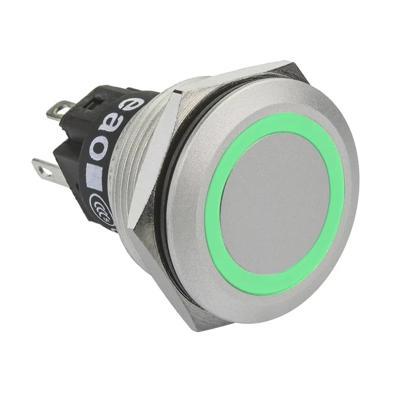 EAO 82 Series Illuminated Momentary Push Button Switch Panel Mount SPDT Green LED IP65 IP67 240 V 250 V 82-6551.1133