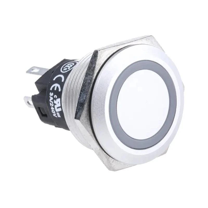 EAO 82 Series Illuminated Momentary Push Button Switch Panel Mount SPDT Green LED IP65 IP67 240 V 250 V 82-6551.1133