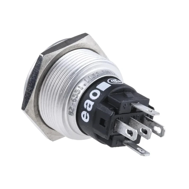 EAO 82 Series Illuminated Momentary Push Button Switch Panel Mount SPDT Green LED IP65 IP67 240 V 250 V 82-6551.1133