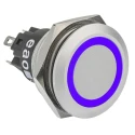 EAO 82 Series Illuminated Push Button Switch, Momentary, Panel Mount, 22.3 mm Cutout, SPDT, Blue LED 82-6551.1123