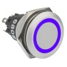 EAO 82 Series Illuminated Push Button Switch, Momentary, Panel Mount, 22.3 mm Cutout, SPDT, Blue LED 82-6551.1123