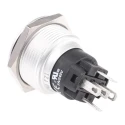 EAO 82 Series Illuminated Momentary Push Button Switch, Panel Mount, 22.3 mm Cutout, SPDT, Red LED, IP65, IP67 82-6551.1114