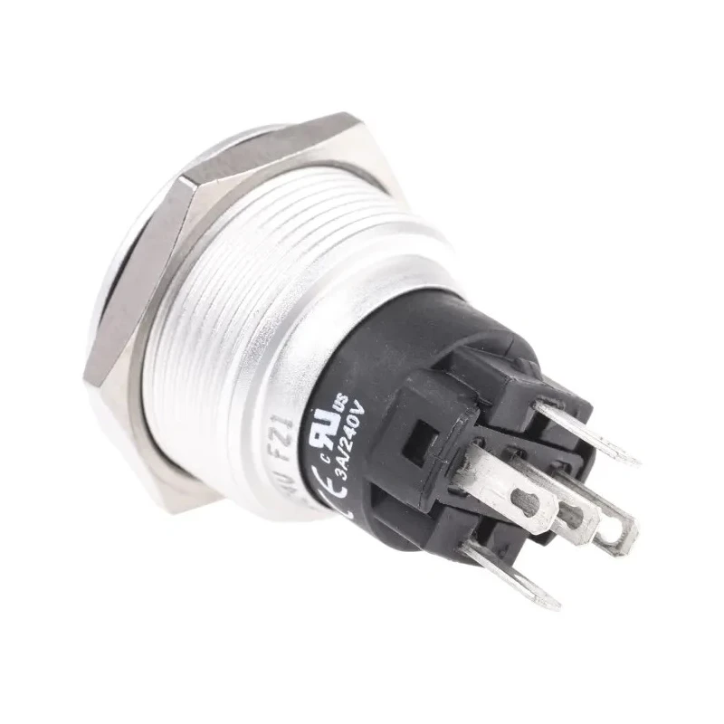 EAO 82 Series Illuminated Momentary Push Button Switch, Panel Mount, 22.3 mm Cutout, SPDT, Red LED, IP65, IP67 82-6551.1114