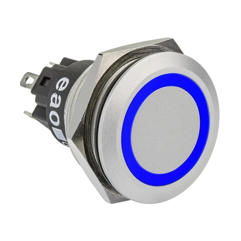 EAO 82 Series Illuminated Momentary Push Button Switch, Panel Mount, 22.3 mm Cutout, SPDT, Blue LED, IP65 IP67 82-6551.1124