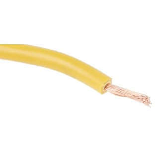 RS PRO Yellow 1 mm² Hook Up Wire, 18 AWG, 32/0.2 mm Strands, 25 m Length, Polyvinyl Chloride Jacket, Flexible BK 811-4425