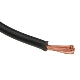 RS PRO Black 2.5 mm² Hook Up Wire, 13 AWG, 50/0.25 mm Core Strands, 100 m Length, PVC Jacket, 1000 V, 70°C 811-4510