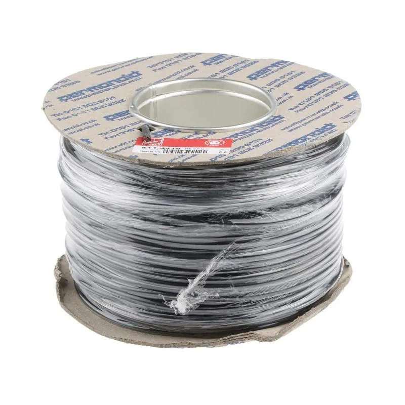 RS PRO Black 2.5 mm² Hook Up Wire, 13 AWG, 50/0.25 mm Core Strands, 100 m Length, PVC Jacket, 1000 V, 70°C 811-4510