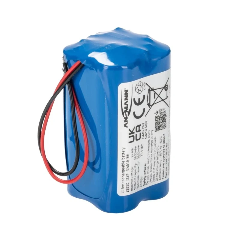 Ansmann 14.4 V Lithium-ion Rechargeable Battery Pack, 2600 mAh, 4 Cells, Wire Termination 2447-3036-520