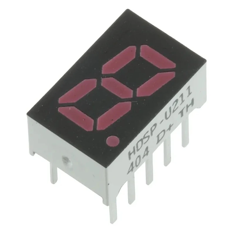 Broadcom 1 Digit 7 Segment Red LED Display Anode 8mm Character Height HDSP-U211