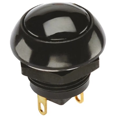 Otto P9 Series Push Button Switch Momentary Panel SPDT Black LED IP68S 28V dc 115V ac P9-513122W