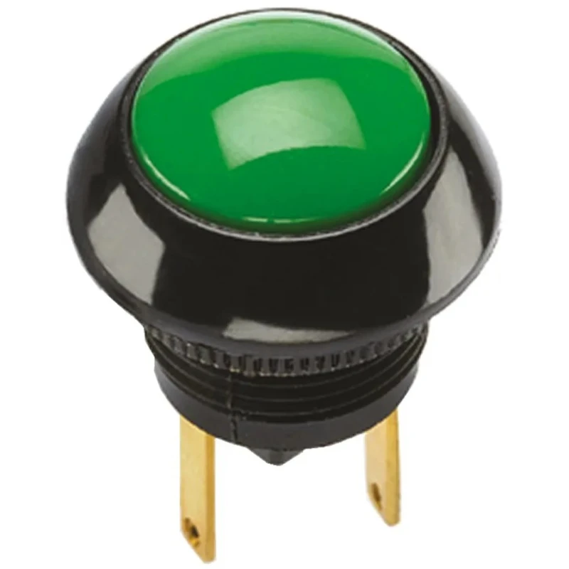 Otto P9 Series Push Button Switch Momentary Panel Mount SPDT Green LED IP68S 28V dc 115V ac P9-513125W