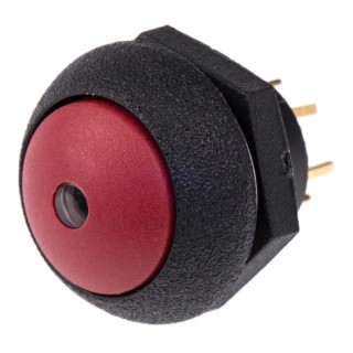 Otto P9 Series Illuminated Push Button Switch, Momentary, Panel Mount, SPDT Contact, Red LED, IP68S, 28 V dc LP9-31231F21