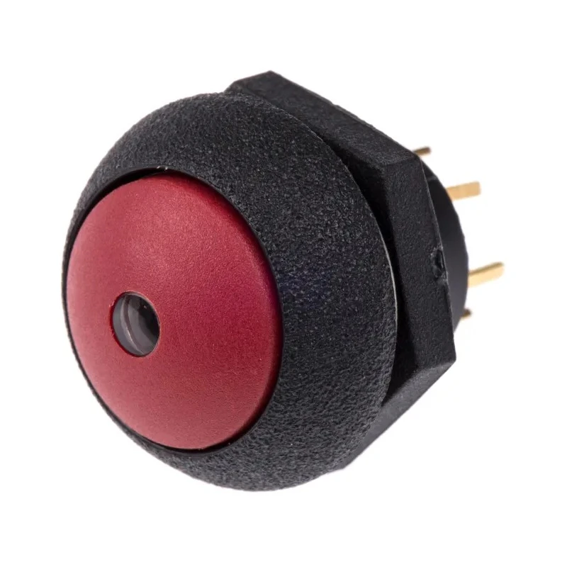 Otto P9 Series Illuminated Push Button Switch, Momentary, Panel Mount, SPDT Contact, Red LED, IP68S, 28 V dc LP9-31231F21