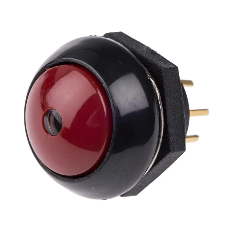 Otto Illuminated Push Button Switch Panel Mount Momentary SPDT Red LED IP68S 28 V dc 115 V ac LP9-11231F21
