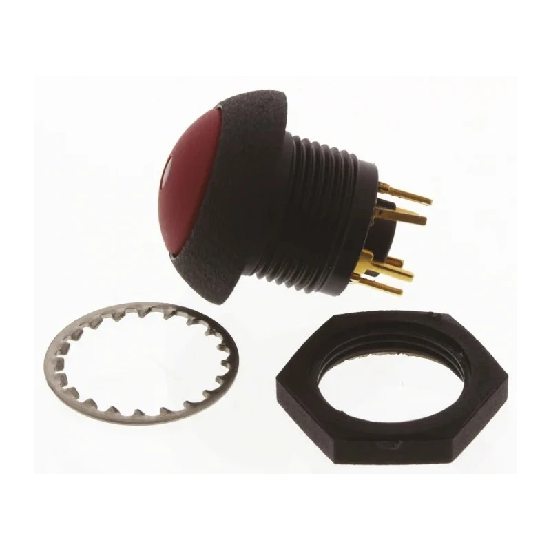 Otto P9 Series Illuminated Push Button Switch, Momentary, Panel Mount, SPDT Contact, Red LED, IP68S, 28 V dc LP9-31231F21