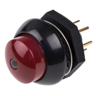 Otto Illuminated Push Button Switch, Momentary, Panel Mount, SPDT Contact, Red LED, IP68S Rated, 28 V dc 115 V LP9-21231F21