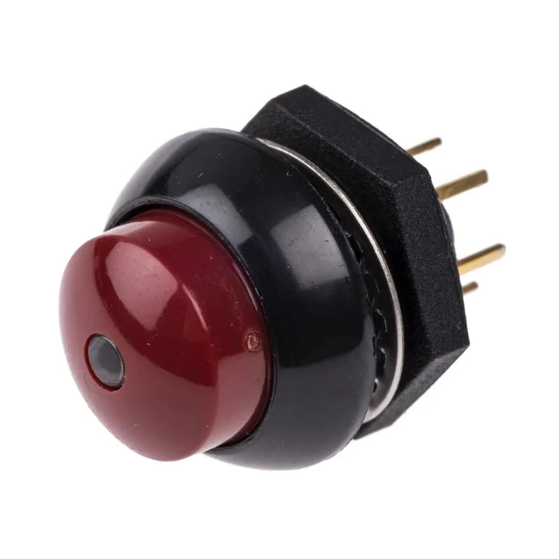 Otto Illuminated Push Button Switch, Momentary, Panel Mount, SPDT Contact, Red LED, IP68S Rated, 28 V dc 115 V LP9-21231F21