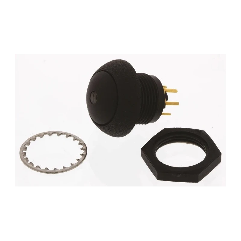 Otto Illuminated Push Button Switch Panel Mount Momentary SPDT Green LED IP68S 28V DC 115V AC LP9-31231G22